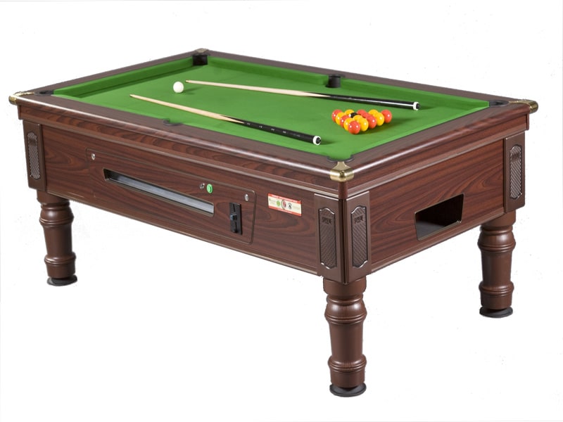 Supreme Prince Mahogany Pool Table with Electronic Coin Mechanism